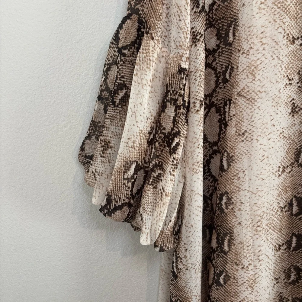 Paisley Vine Sheer Snakeskin Print Layered Tunic Dress Size 1XL Boho Chic